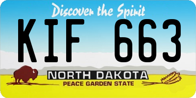 ND license plate KIF663