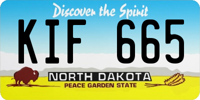 ND license plate KIF665
