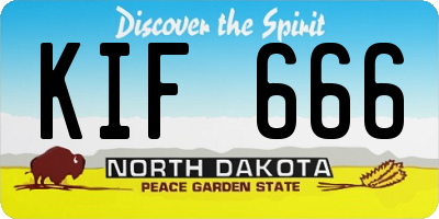 ND license plate KIF666