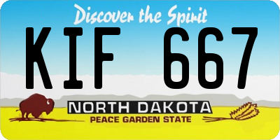 ND license plate KIF667