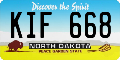 ND license plate KIF668