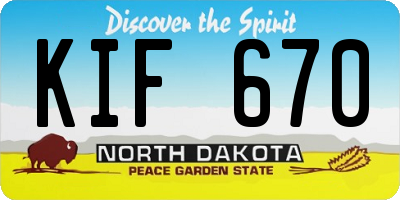ND license plate KIF670