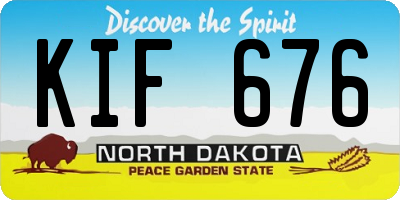ND license plate KIF676