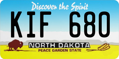 ND license plate KIF680