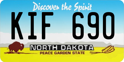 ND license plate KIF690