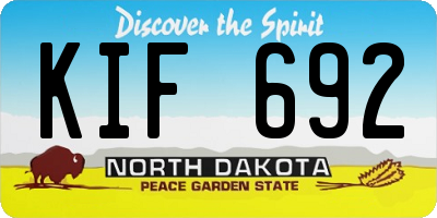 ND license plate KIF692