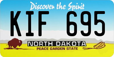 ND license plate KIF695