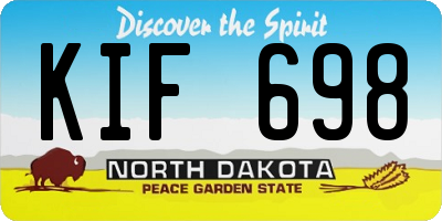 ND license plate KIF698