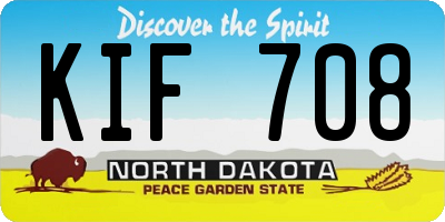 ND license plate KIF708