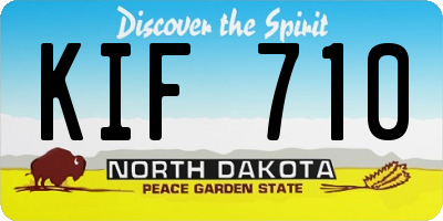 ND license plate KIF710