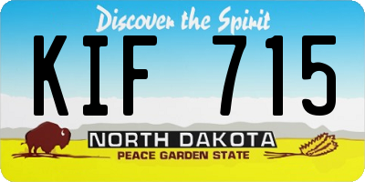 ND license plate KIF715