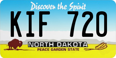 ND license plate KIF720