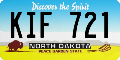 ND license plate KIF721