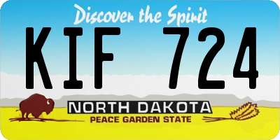 ND license plate KIF724
