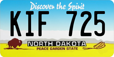 ND license plate KIF725