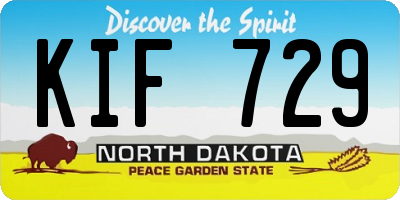 ND license plate KIF729