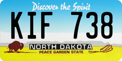 ND license plate KIF738