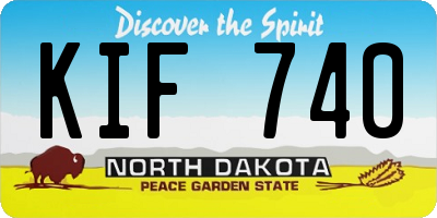 ND license plate KIF740