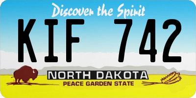 ND license plate KIF742
