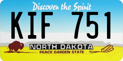 ND license plate KIF751