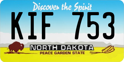 ND license plate KIF753