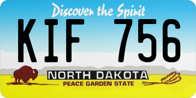 ND license plate KIF756