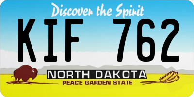ND license plate KIF762