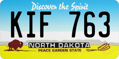 ND license plate KIF763