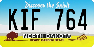 ND license plate KIF764