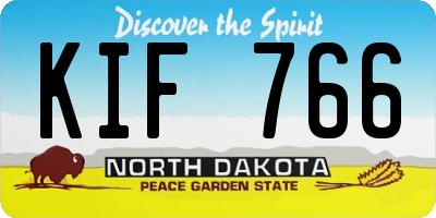ND license plate KIF766