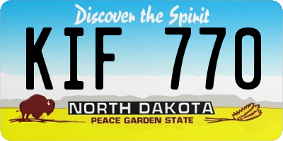 ND license plate KIF770