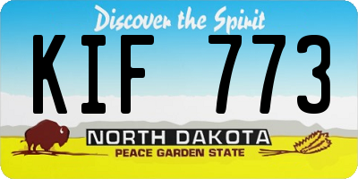 ND license plate KIF773