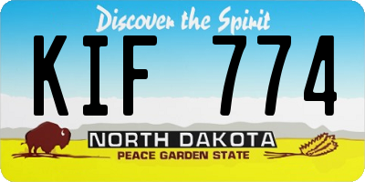 ND license plate KIF774