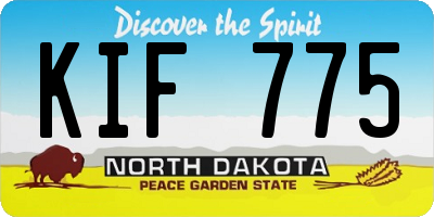 ND license plate KIF775