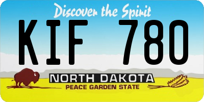 ND license plate KIF780