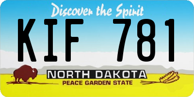 ND license plate KIF781