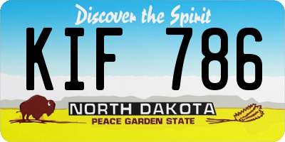 ND license plate KIF786
