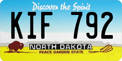 ND license plate KIF792