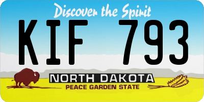 ND license plate KIF793