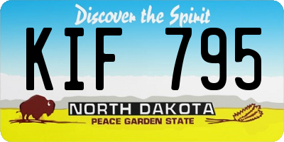 ND license plate KIF795