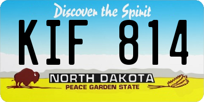 ND license plate KIF814