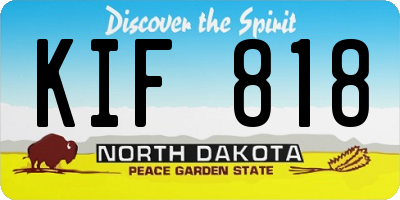 ND license plate KIF818