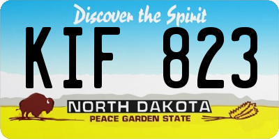 ND license plate KIF823