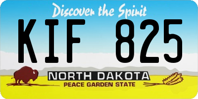 ND license plate KIF825