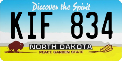 ND license plate KIF834