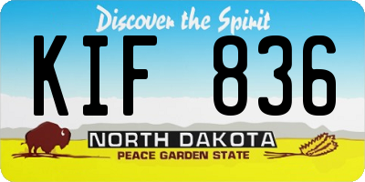 ND license plate KIF836