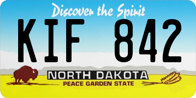 ND license plate KIF842