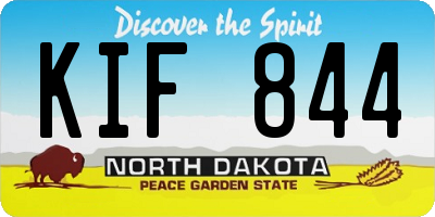 ND license plate KIF844
