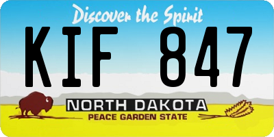 ND license plate KIF847