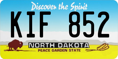 ND license plate KIF852